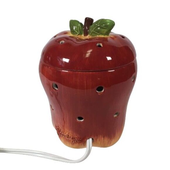 Scentsy Big Apple Full Size Teacher Plug In Wax Candle Warmer Red Retired 2010 - Picture 4 of 16